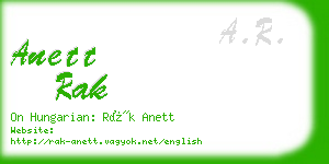 anett rak business card